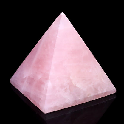 50mm Rose Quartz Hand Carved Crystal Pyramid