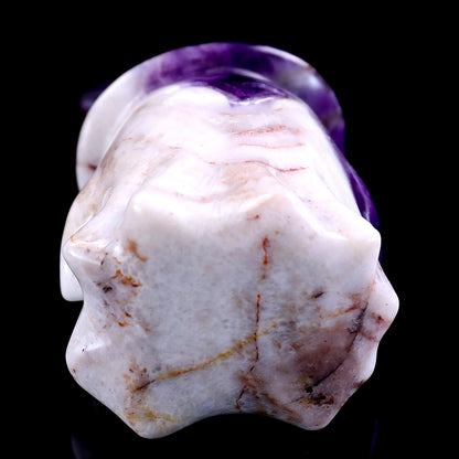 3.6” Natural Dream Amethyst Hand Carved Crystal Wizard Ghost Sculpture, Halloween Gift