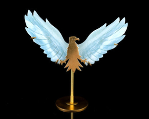 3.5" Amazonite Hand Carved Crystal Eagle Wings Sculpture