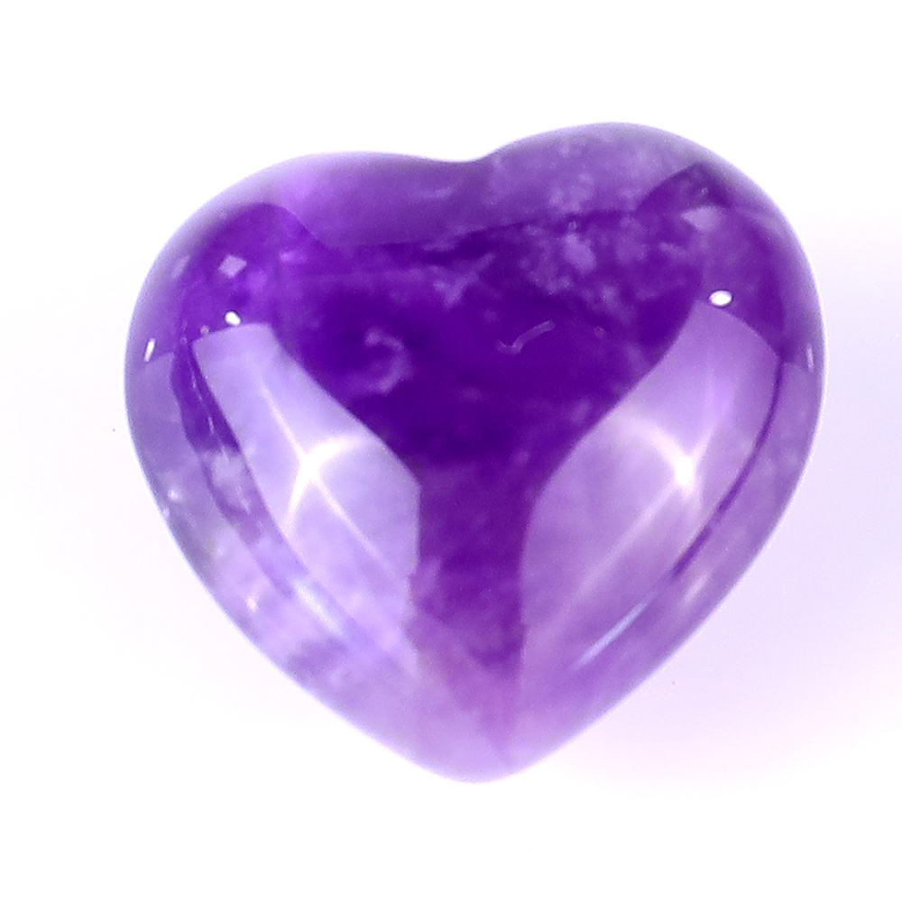 Hand Carved Natural Dream Amethyst Heart