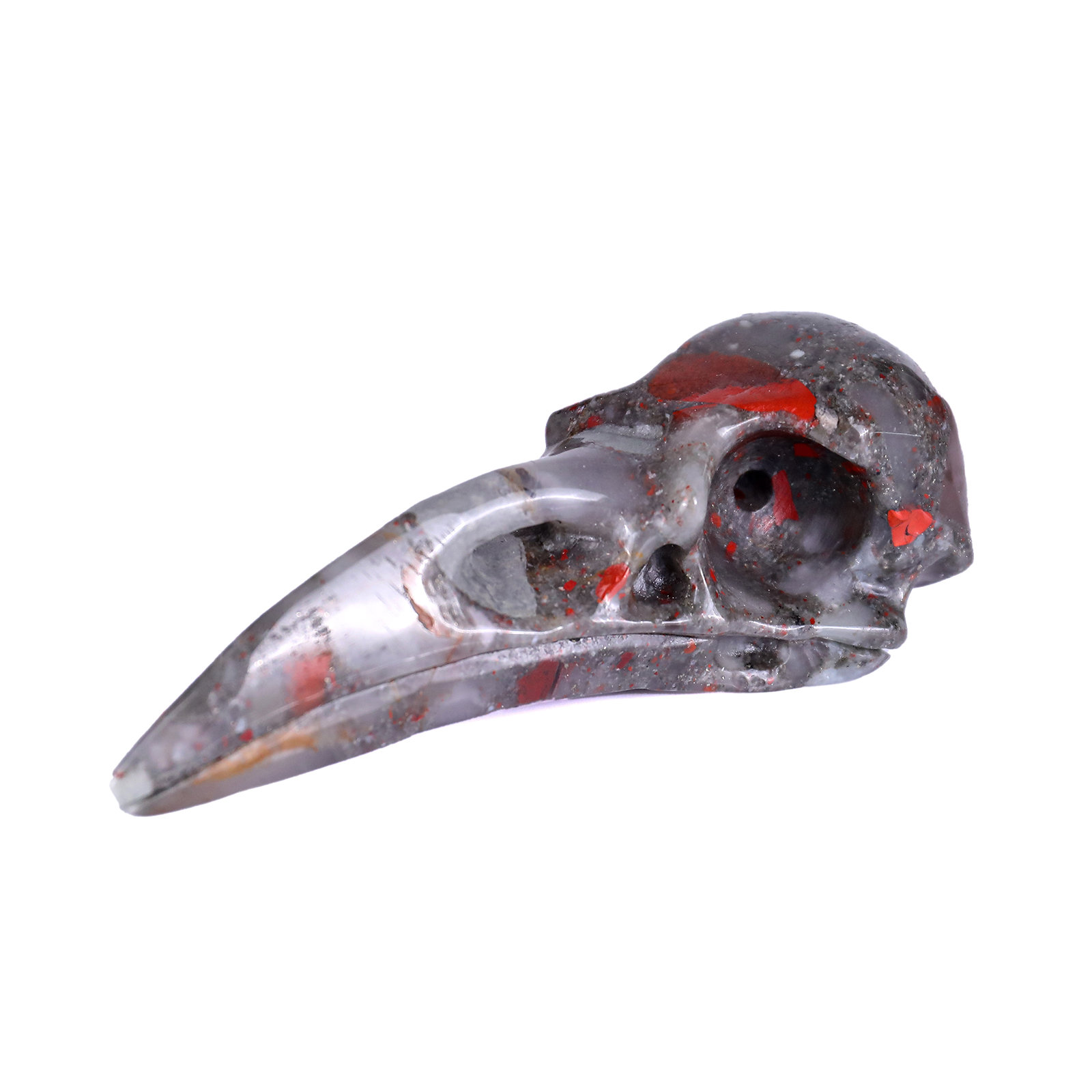 Natural African Blood Stone Quartz Carved Skulls