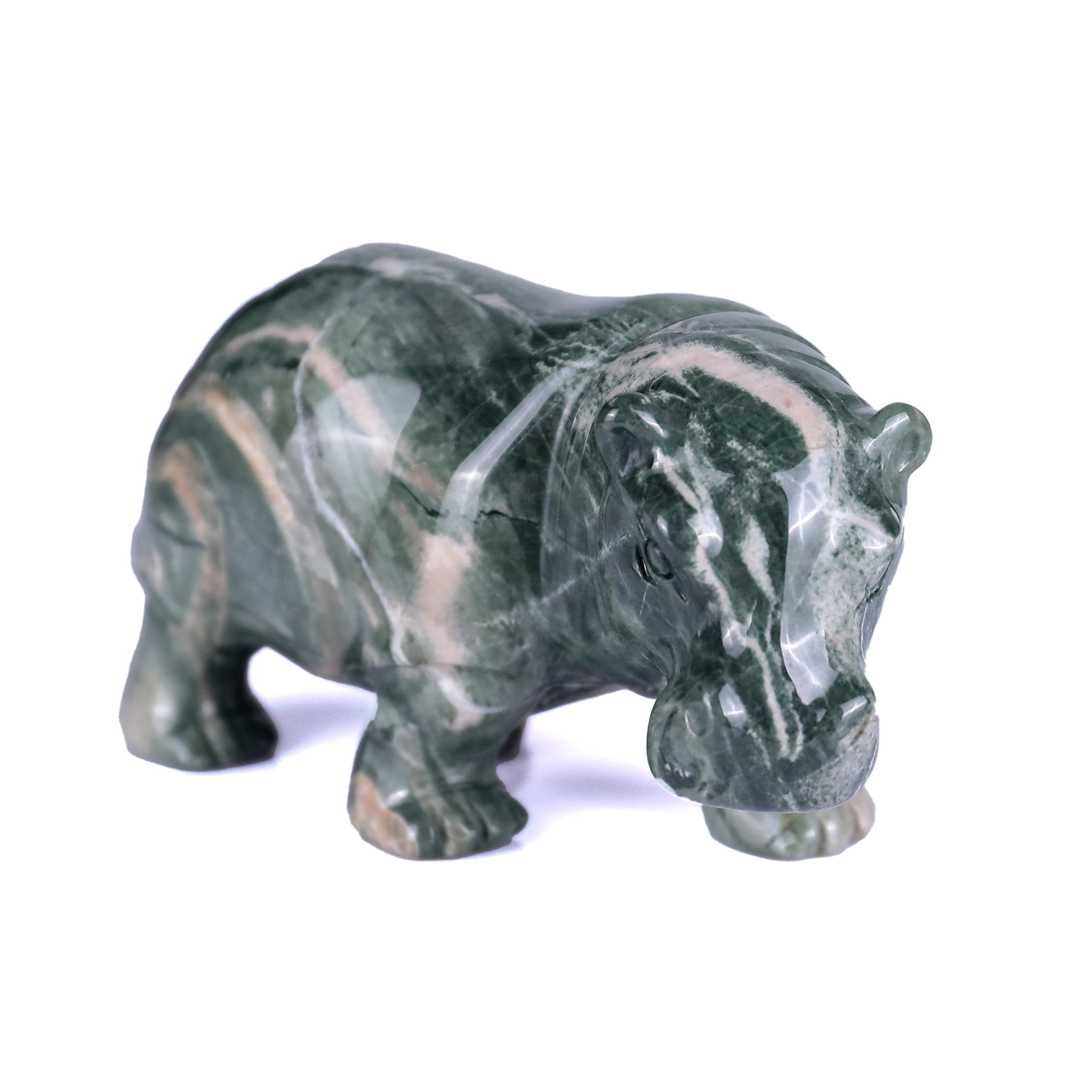 Natural Crystal Jiulong Jade Hippopotamus