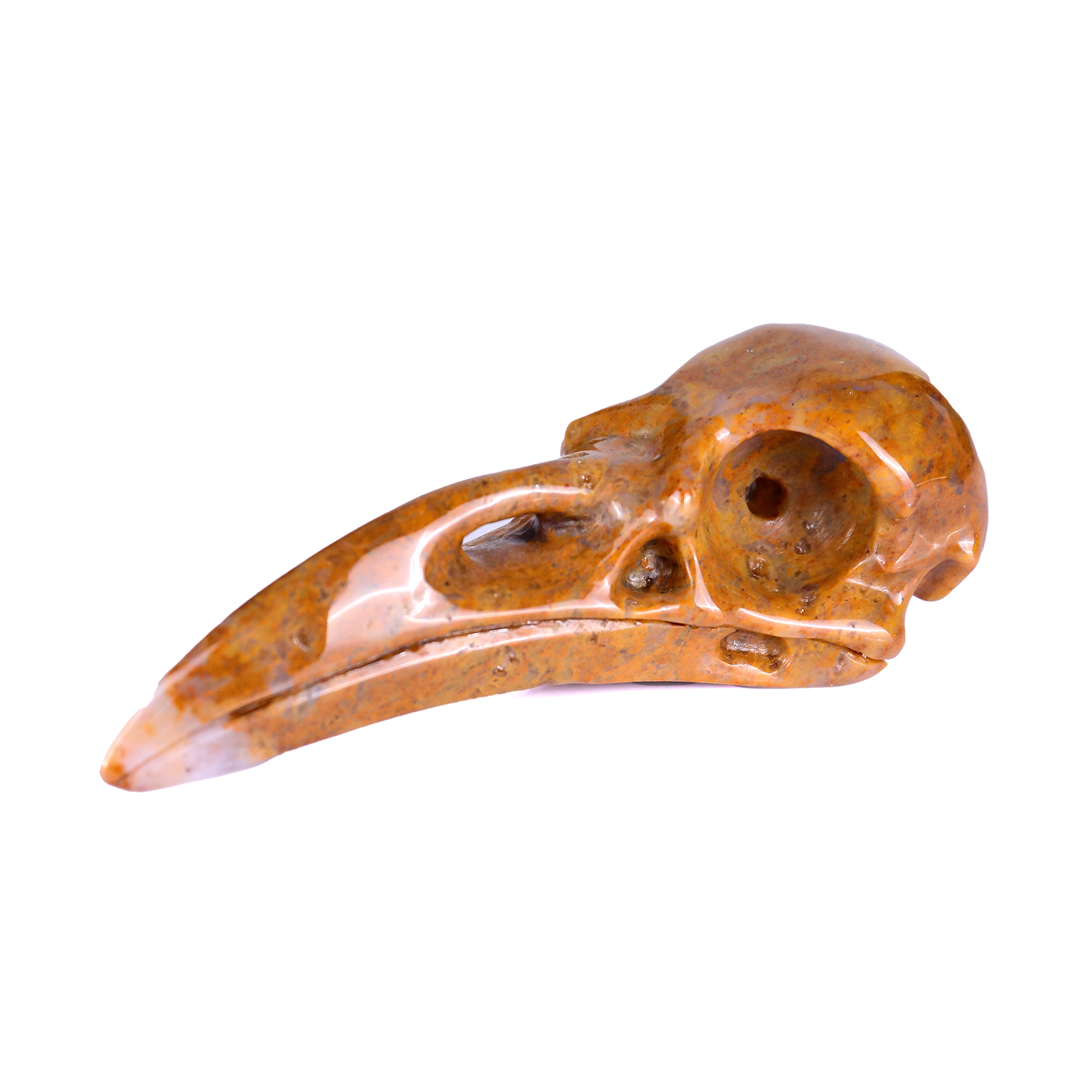 Crystals Yellow Tiger Eye Crow Bird Skull Hand