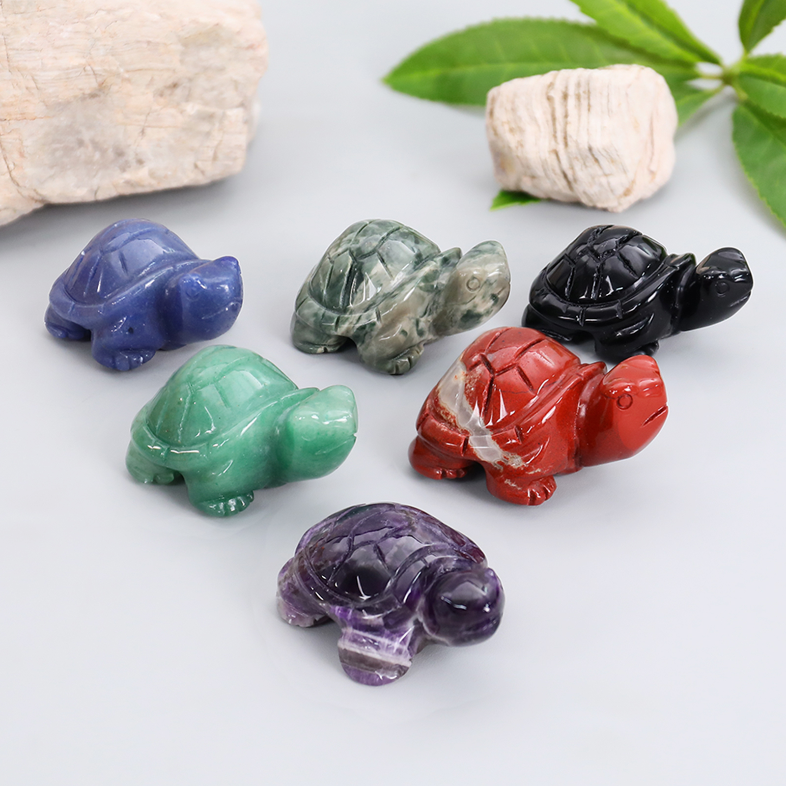 Natural Agate Stone Mini Turtle Carving,Fengshui Home Decor Animal Turtle Sculpture
