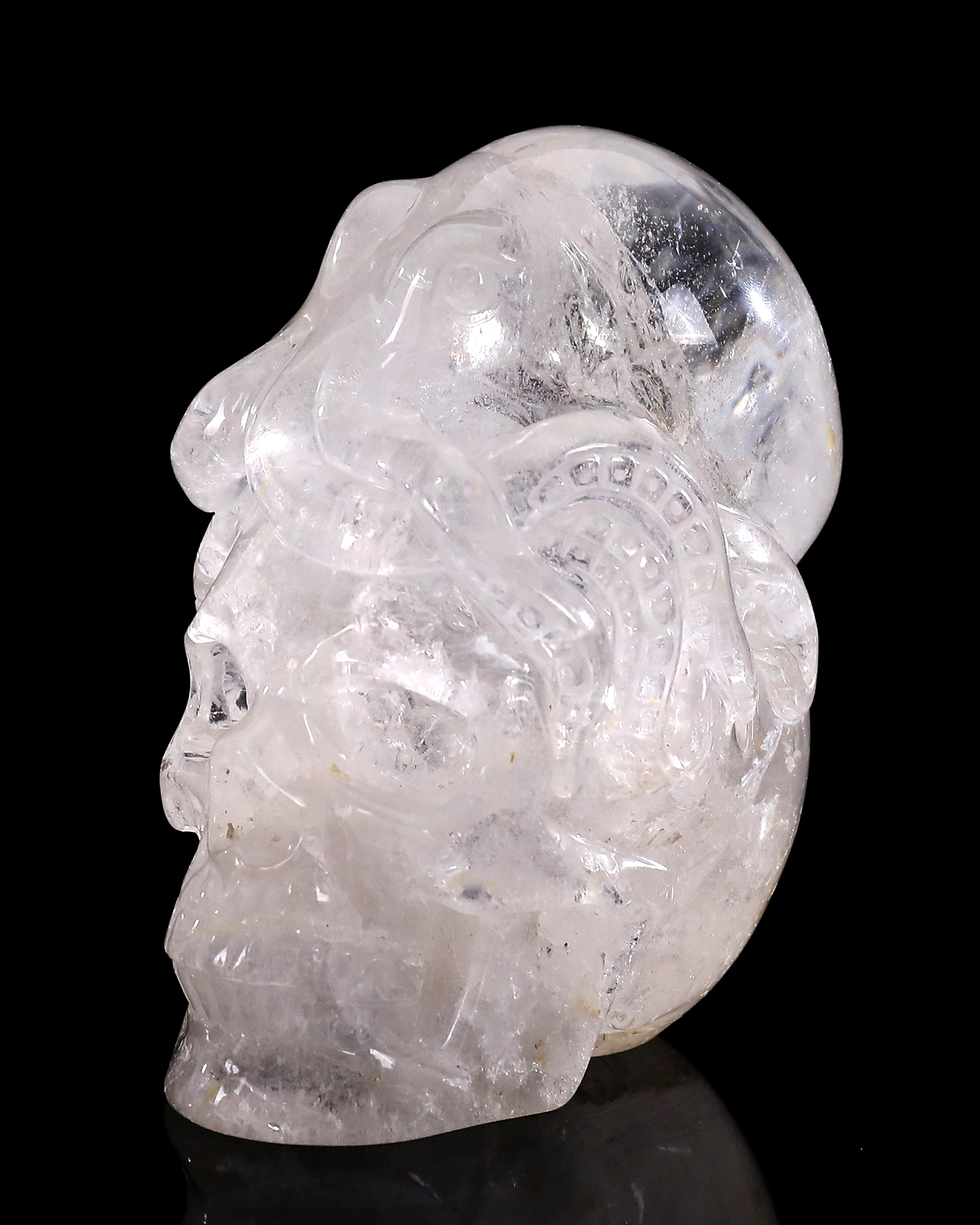 4-inch Hand Carved Clear Quartz Octopus Skull - Natural Crystal Sculpture for Luxury Display & Spiritual Energy