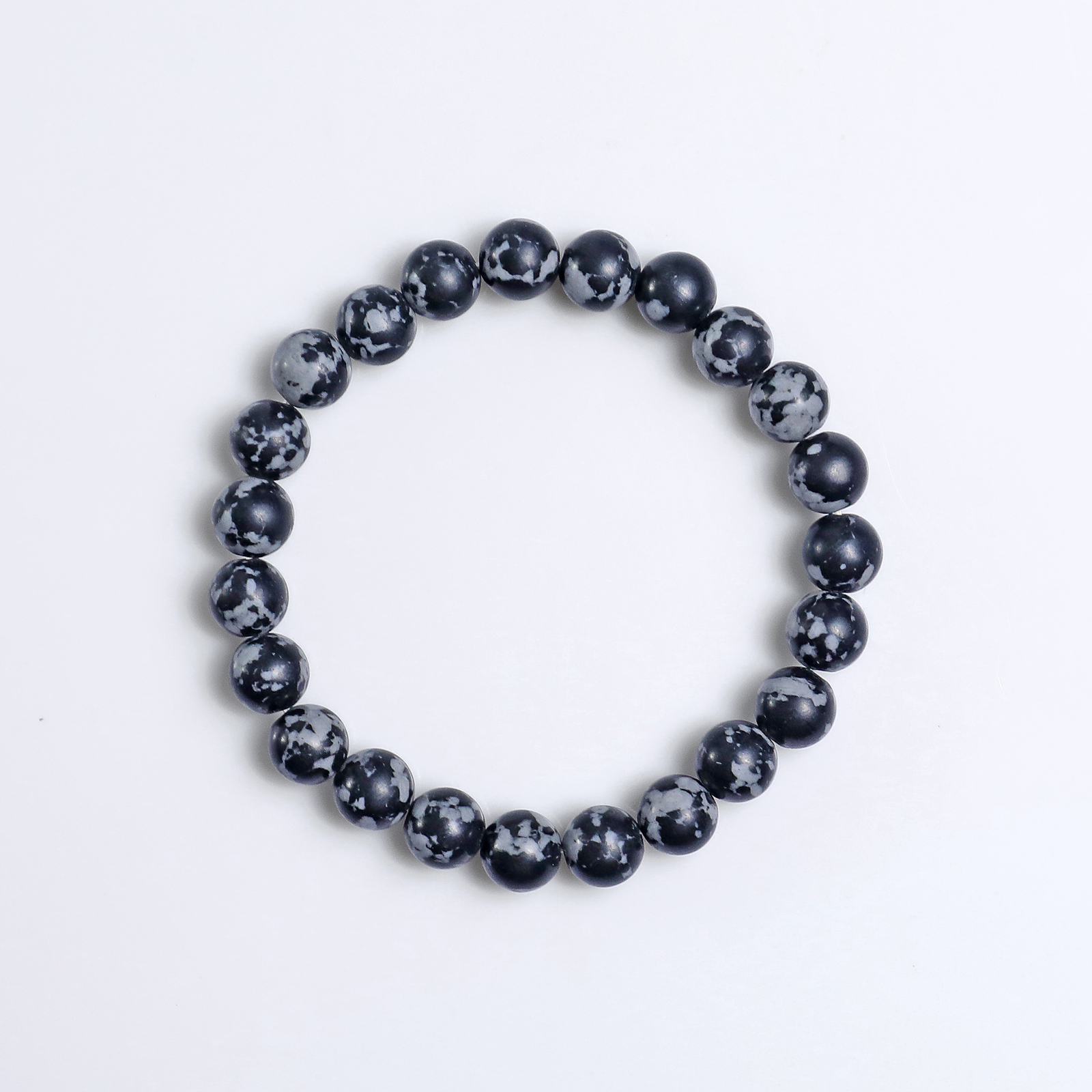Natural Snow Flake Agate Crystal Bead Bracelet,Healing Energy Bracelet