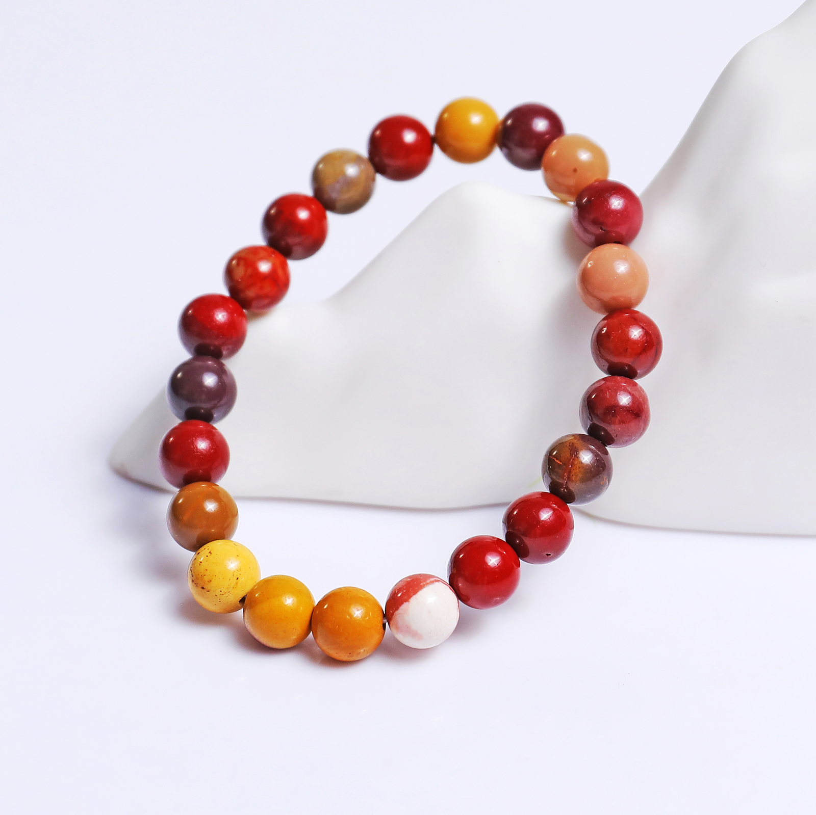 Natural Mookaite Jasper Crystal Bead Bracelet,Healing Energy Bracele
