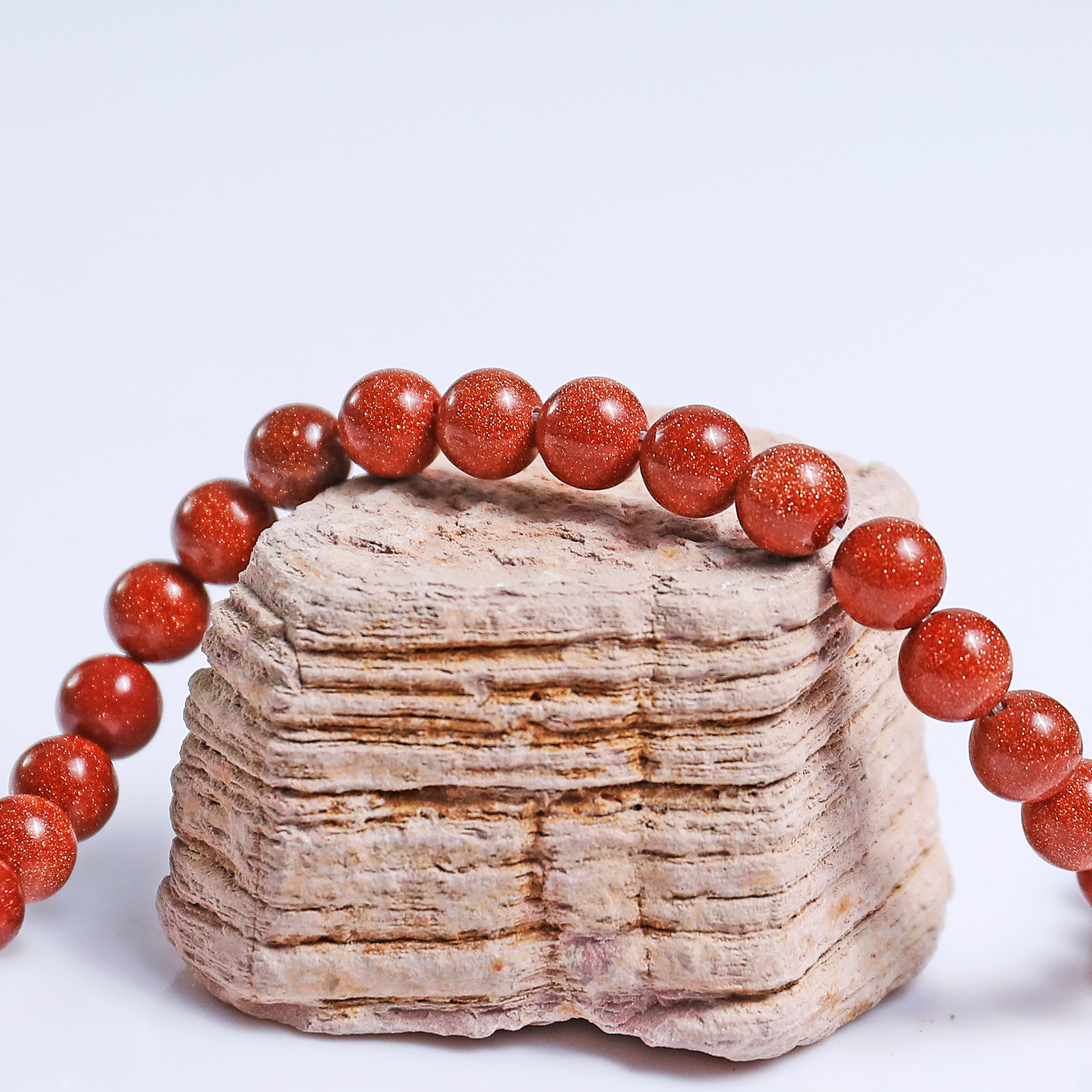 Natural Gold Stone Crystal Bead Bracelet,Healing Energy Bracelet
