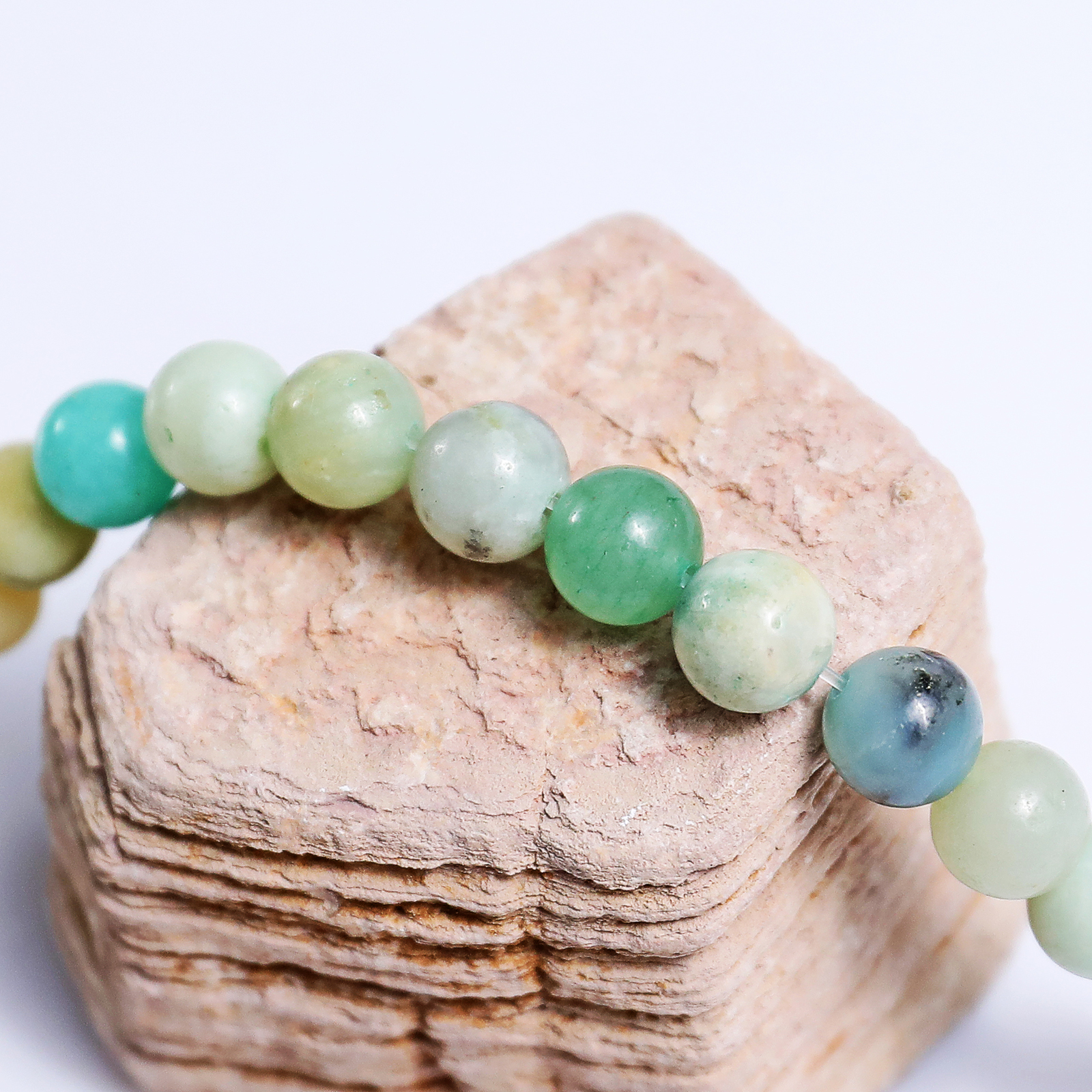 Natural Amazonite Crystal Bead Bracelet,Healing Energy Bracelet