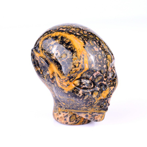 3.0" Leopard Skin Jasper Crystal Elf Alien – Hand Carved Gemstone Fine Art Sculpture for Healing