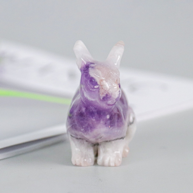 Hand-Carved Mini Jade Rabbit Figurine - 100% Natural Various Jade Materials for Collection & Decoration