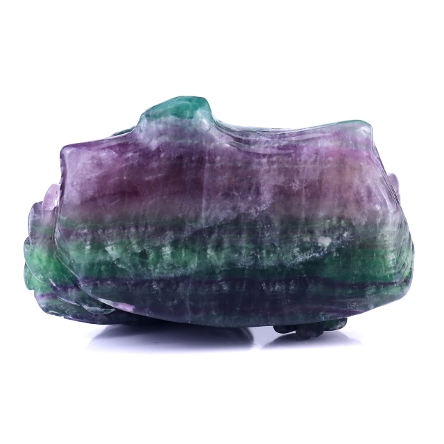  6.1" Fluorite Hand Carved Crystal Owls Sculpture