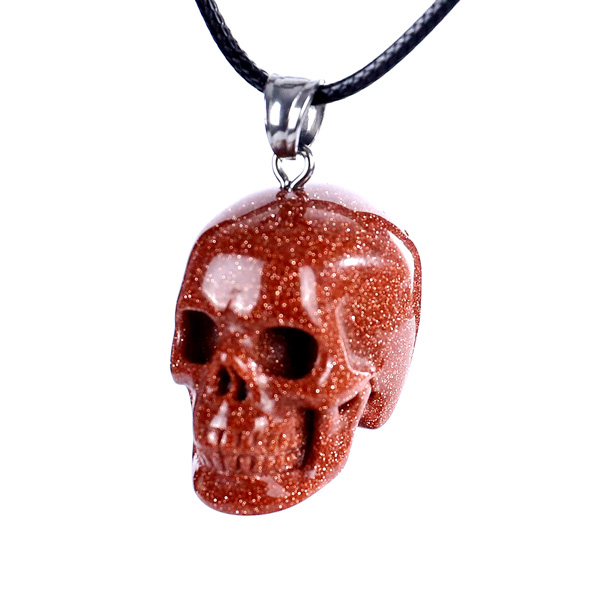 Natural Mini Size Skull Pendant - Hand-Polished Crystal Jewelry Charm