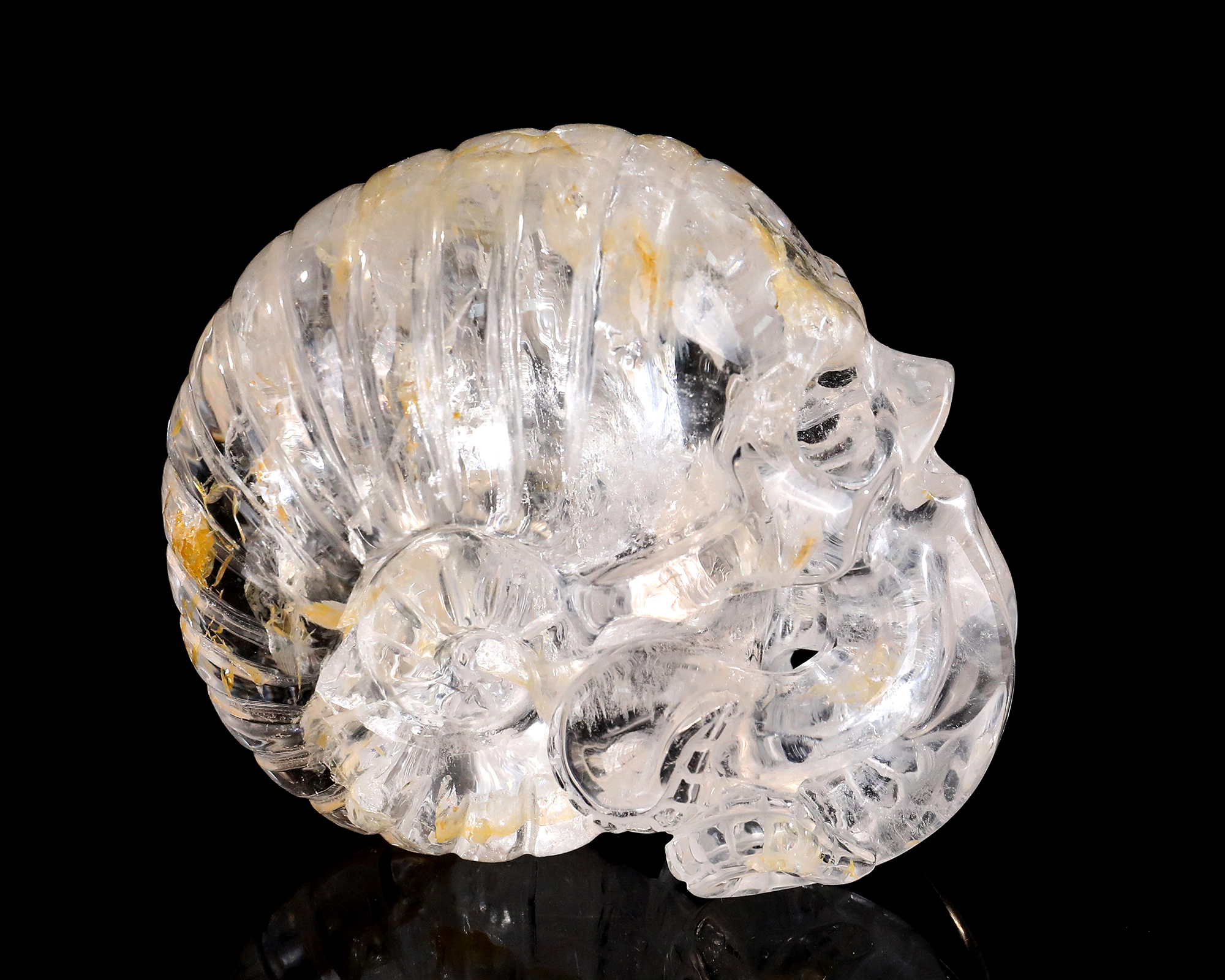 Natural Clear Quartz Octopus Carving - Handcrafted Crystal Sea Creature Sculpture for Home Decor & Collection