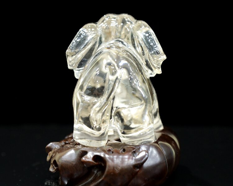 Clear Quartz Elephant Figurine - Calming Good Luck Crystal Home Decoration