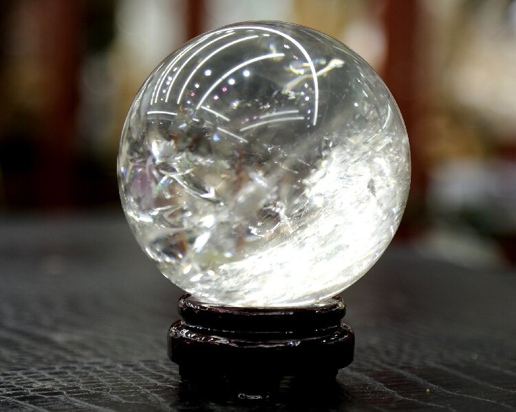 Natural Clear Quartz Crystal Sphere - Handcrafted Energy Cleansing Crystal Ball