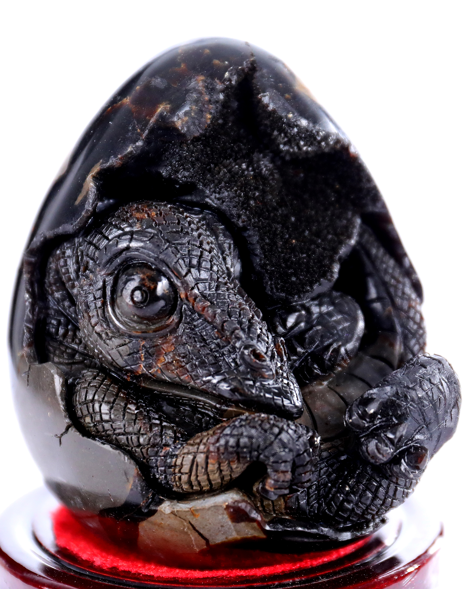 Dragon Septarian Stone Carved Dinosaur Figurine Natural Crystal Handcrafted Sculpture