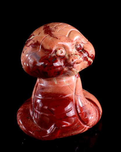 2.4" Red Jasper Hand Carved Crystal Baby Snake Sculpture