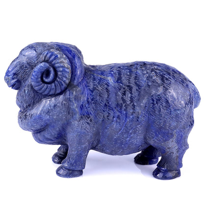 6.7" Blue Aventurine Hand Carved Crystal Sheep Sculpture
