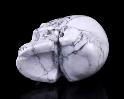 3.0" Howlite Hand Carved Crystal Realistic Skull Sculpture
