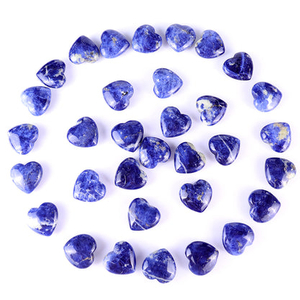 1.2" Sodalite Hand Carved Crystal Heart