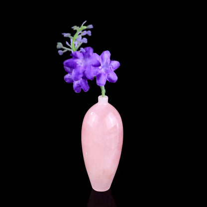 3.0" Natural Gemstone Hand Carved Crystal Vase, Incense Holder Sculpture
