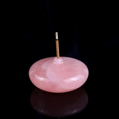 1.7" Natural Gemstone Hand Carved Crystal Vase, Incense Holder Sculpture