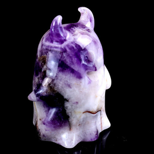3.0” Natural Dream Amethyst Hand Carved Crystal Ghost Sculpture, Halloween Gift