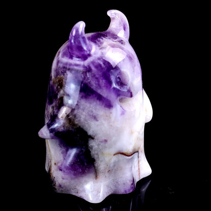 3.0” Natural Dream Amethyst Hand Carved Crystal Ghost Sculpture, Halloween Gift