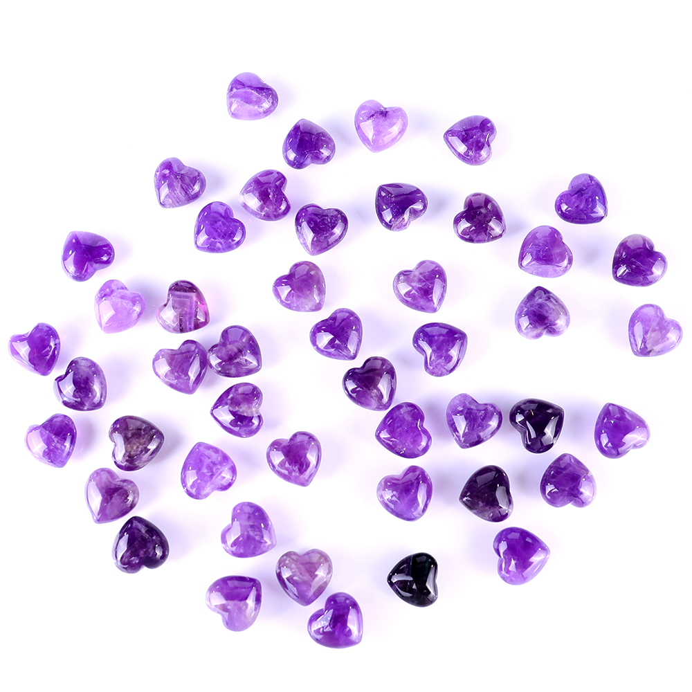 Hand Carved Natural Dream Amethyst Heart