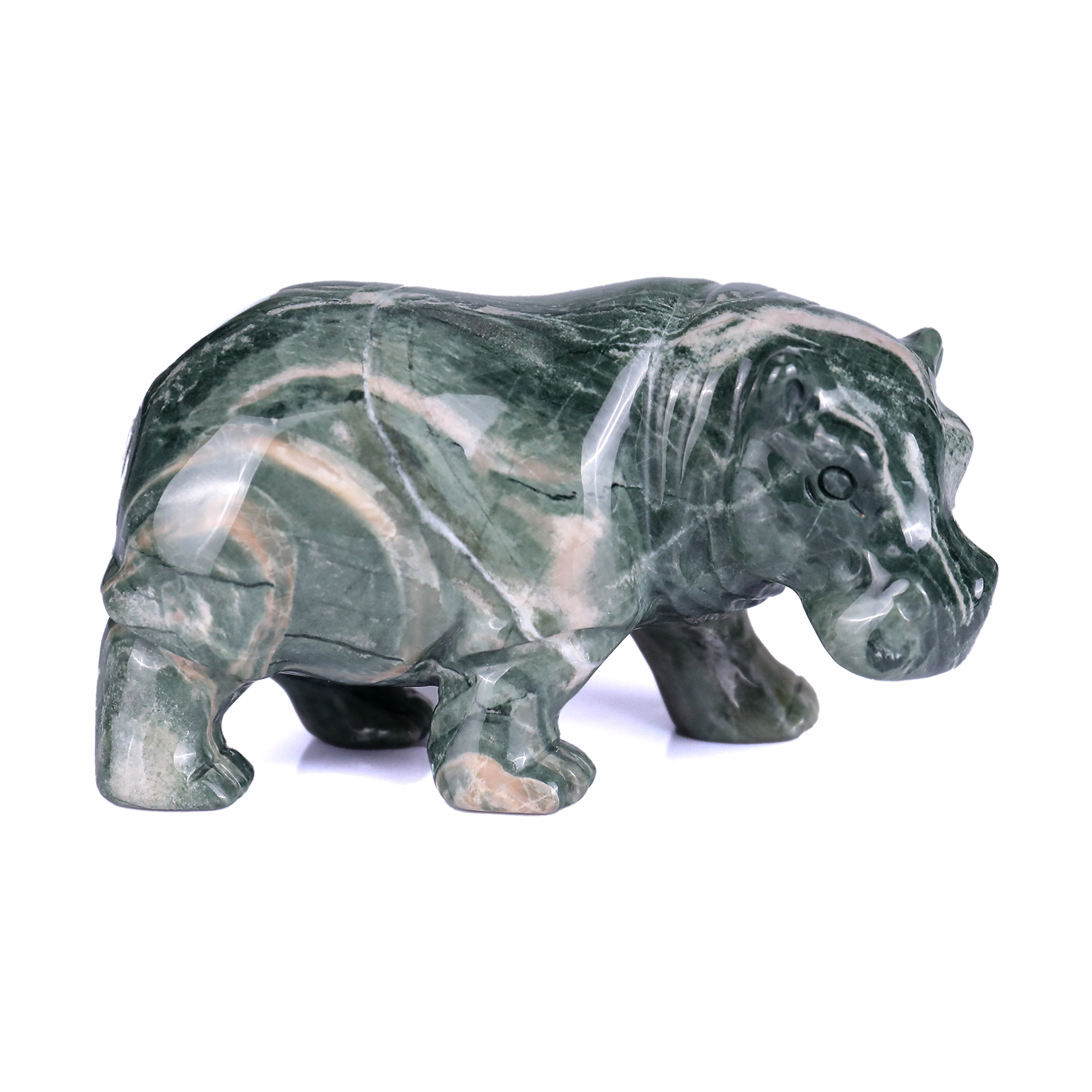 Natural Crystal Jiulong Jade Hippopotamus