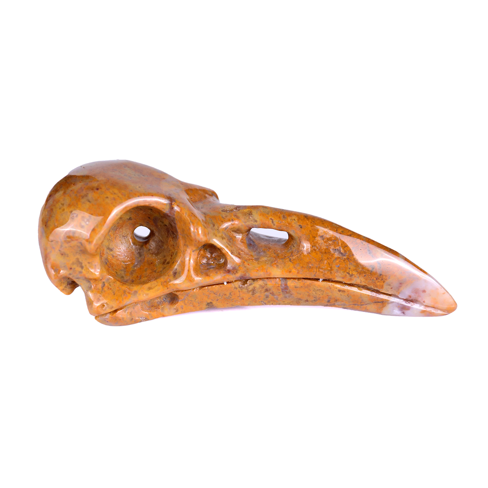 Crystals Yellow Tiger Eye Crow Bird Skull Hand