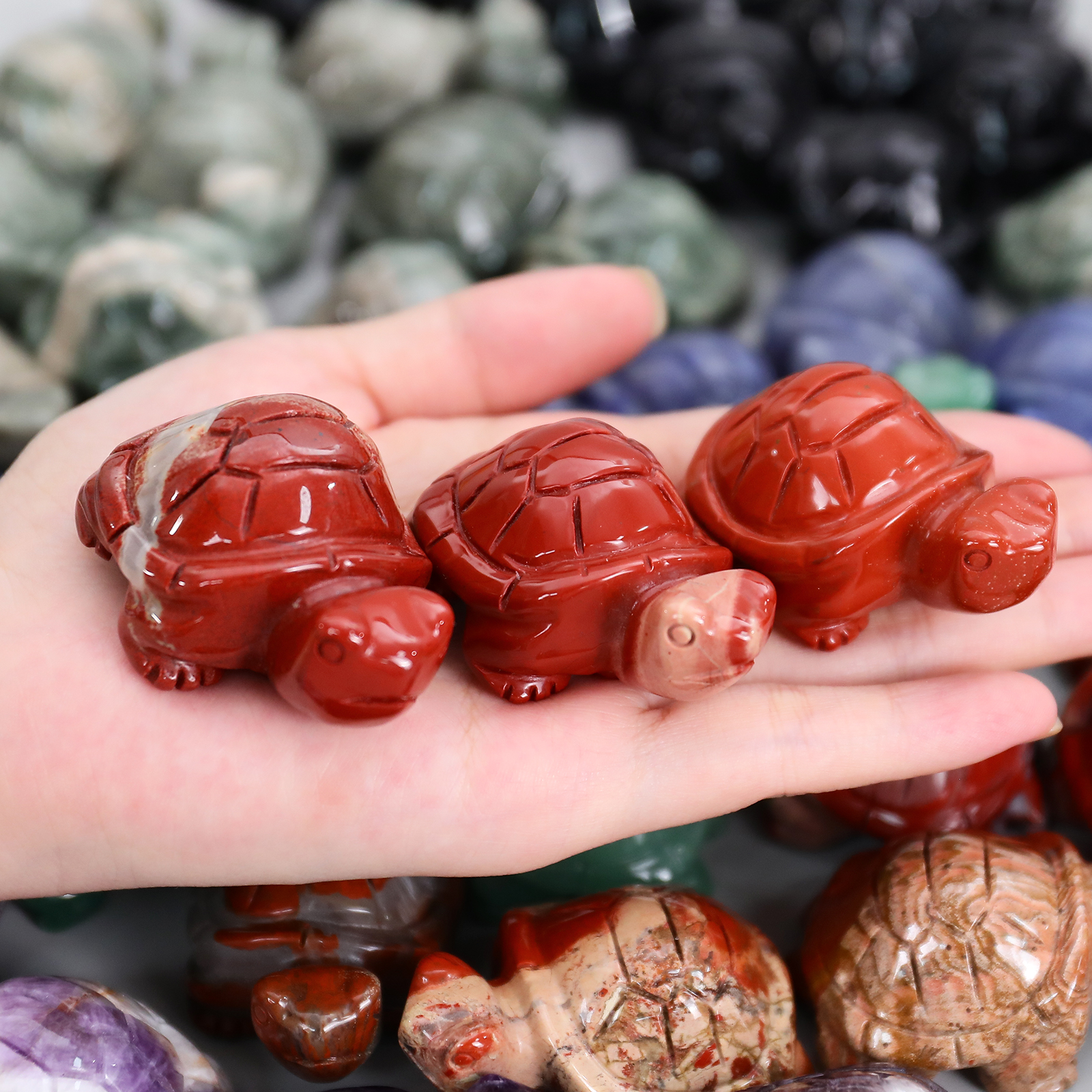 Natural Agate Stone Mini Turtle Carving,Fengshui Home Decor Animal Turtle Sculpture