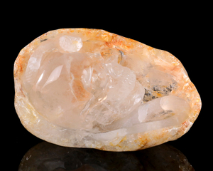 Hand-Carved 6-inch Clear Quartz Skull & Snake – Natural Gemstone Art for Mystical Collectors