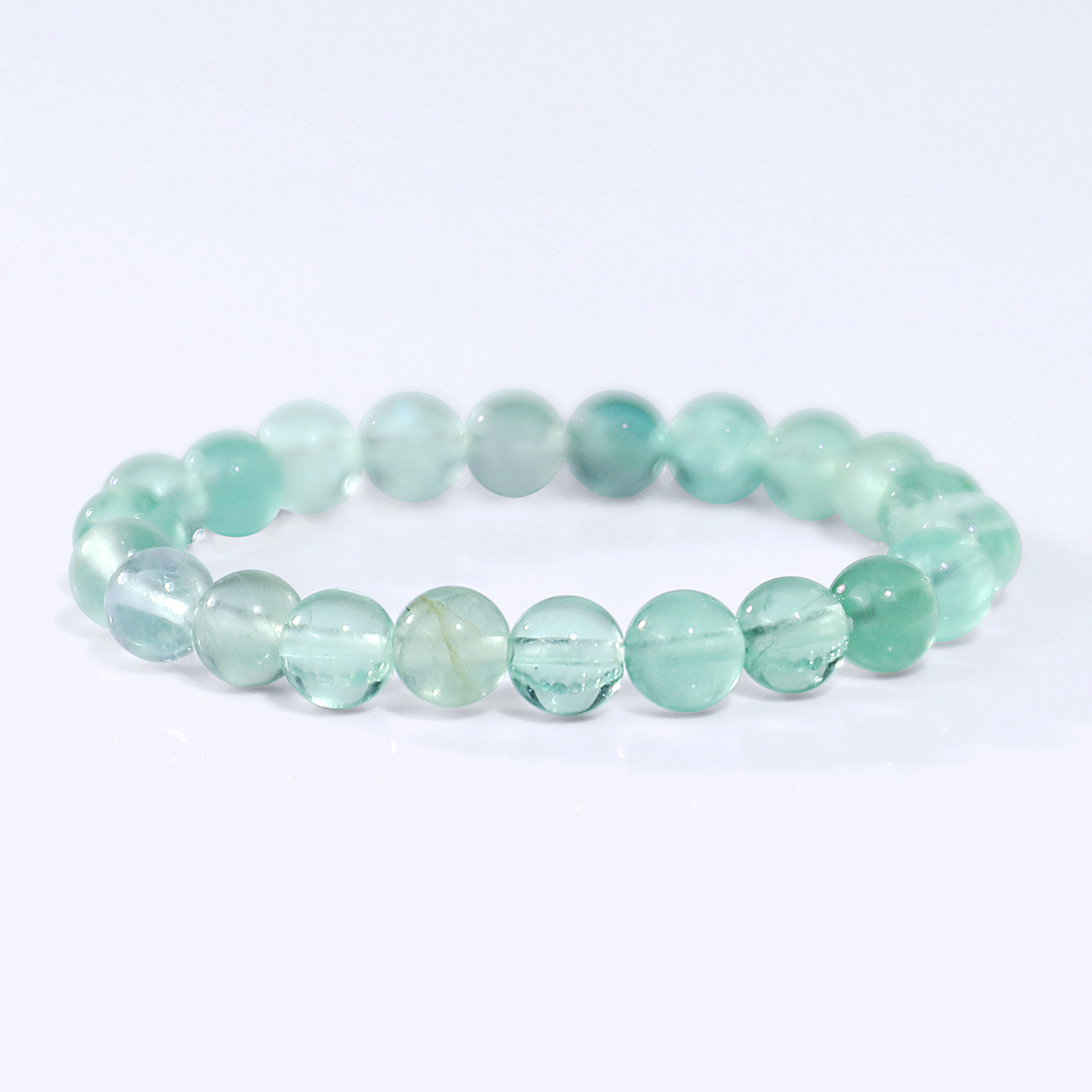 Natural Fluorite Crystal Bead Bracelet,Healing Energy Bracelet