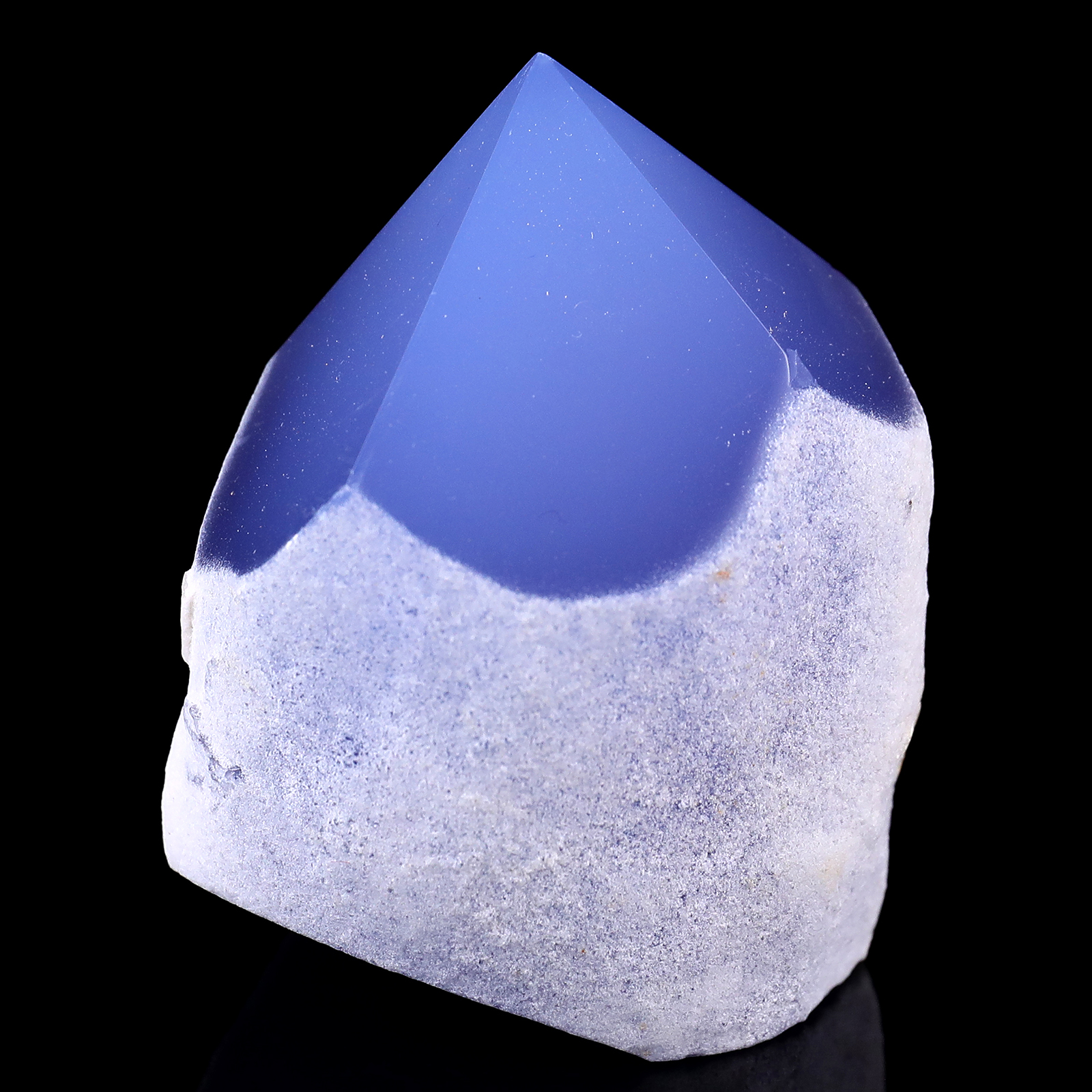 Natural Blue Chalcedony Gemstone Crystal Power Point, Healing Stone for Home Decor, Reiki Stone, Point Palm Stone