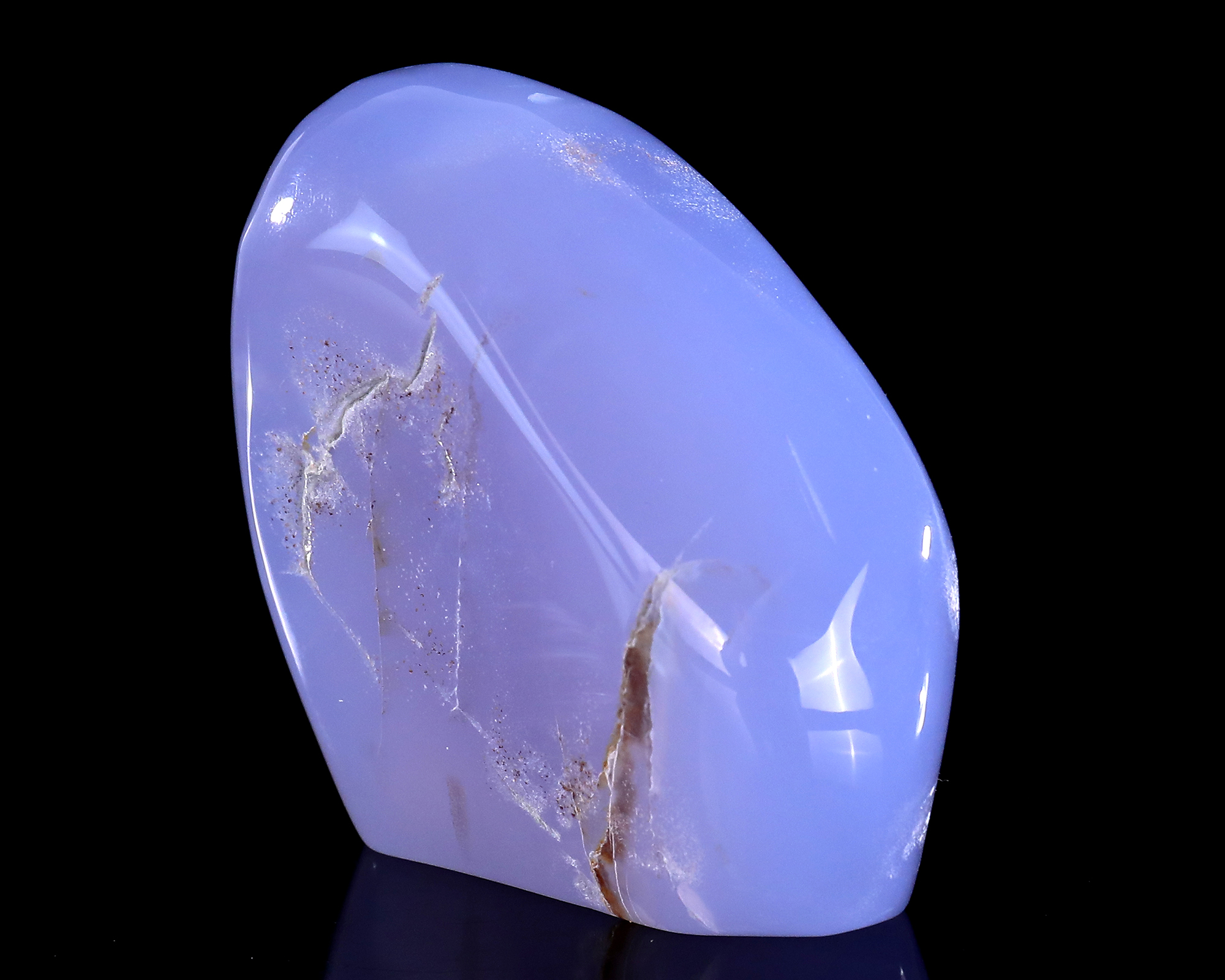 Natural Blue Chalcedony Gemstone Crystal Polished Stone, Healing Stone for Home Decor, Reiki Stone, Free Form Palm Stone