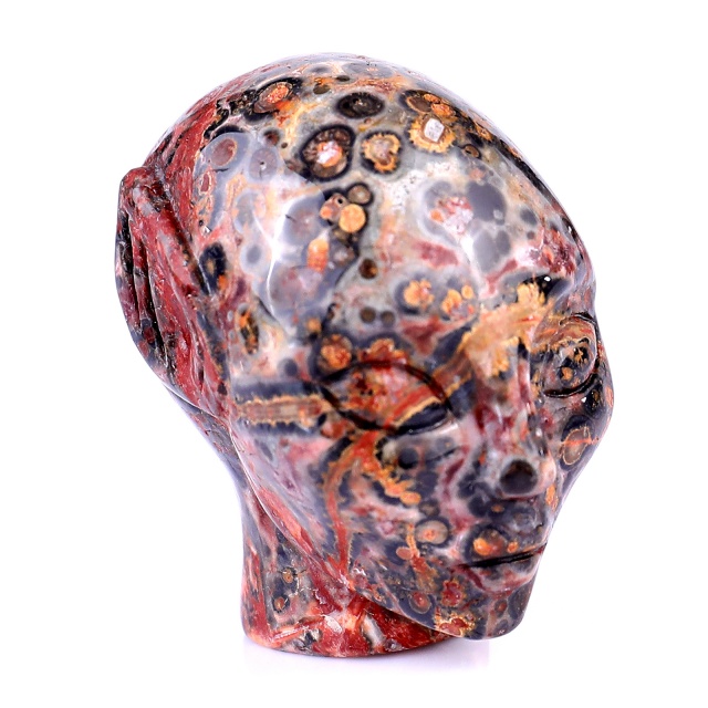 1.5" Leopard Skin Jasper Crystal Elf Alien – Hand Carved Gemstone Fine Art Sculpture for Healing