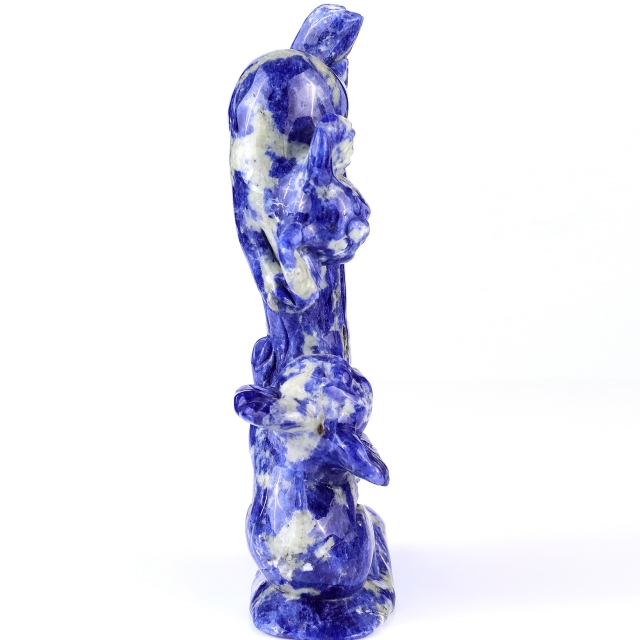 4.3" Sodalite Hand Carved Crystal Koalas Sculpture