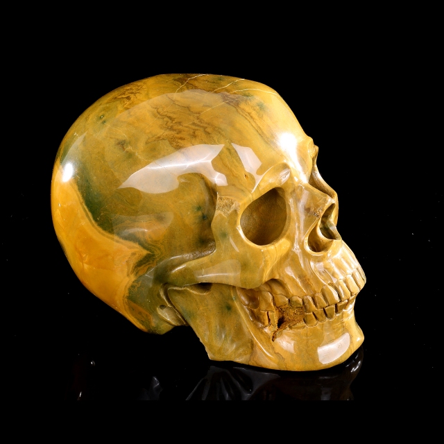 Ocean Jasper Skull - Hand-Carved Natural Crystal Skull, Unique Gemstone Artifact for Collectors, Home Decoration & Energy Healing