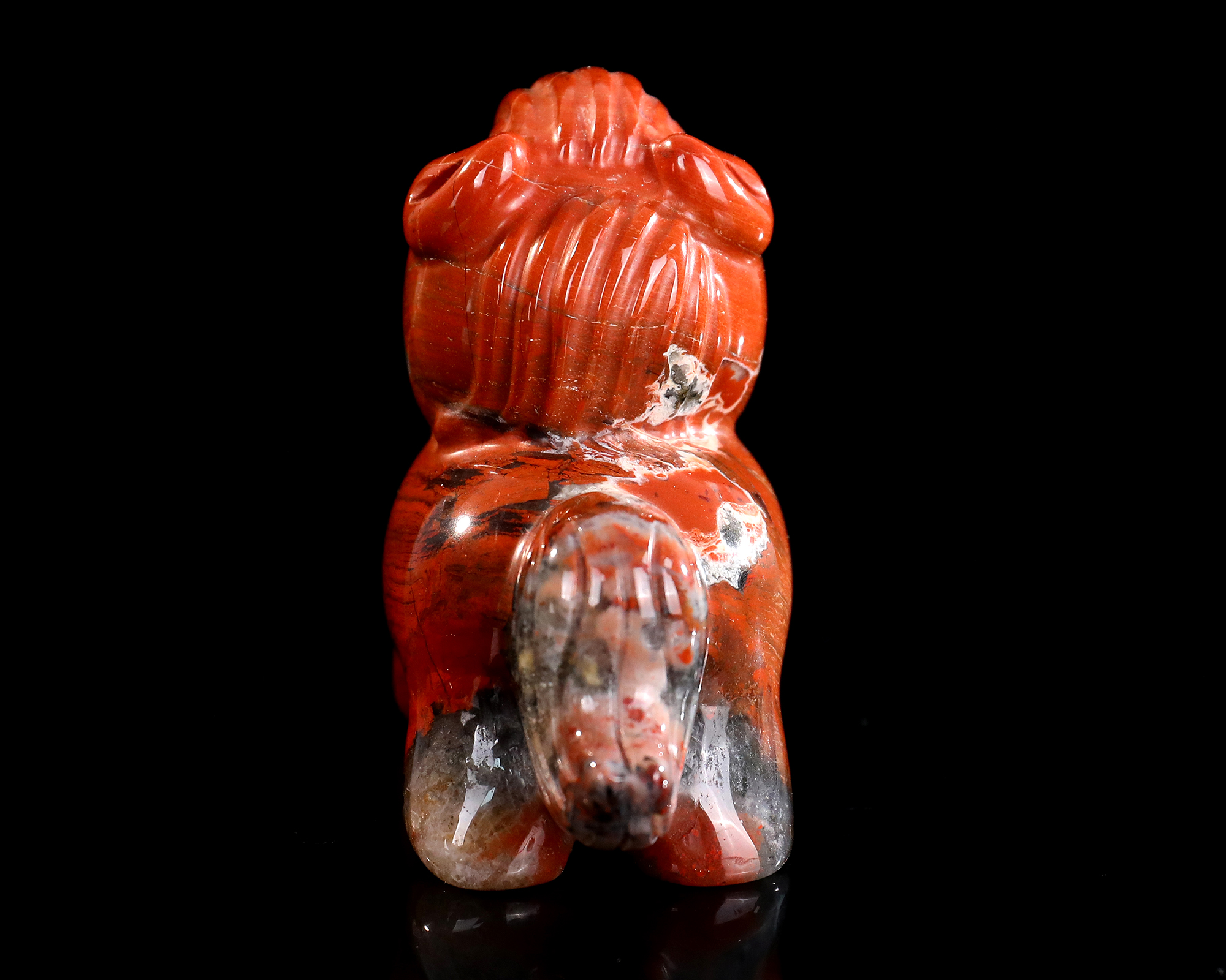 Red Jasper Cartoon Pony Sculpture - Unique Cute Crystal Animal Decor for Kids Room & Spiritual Use