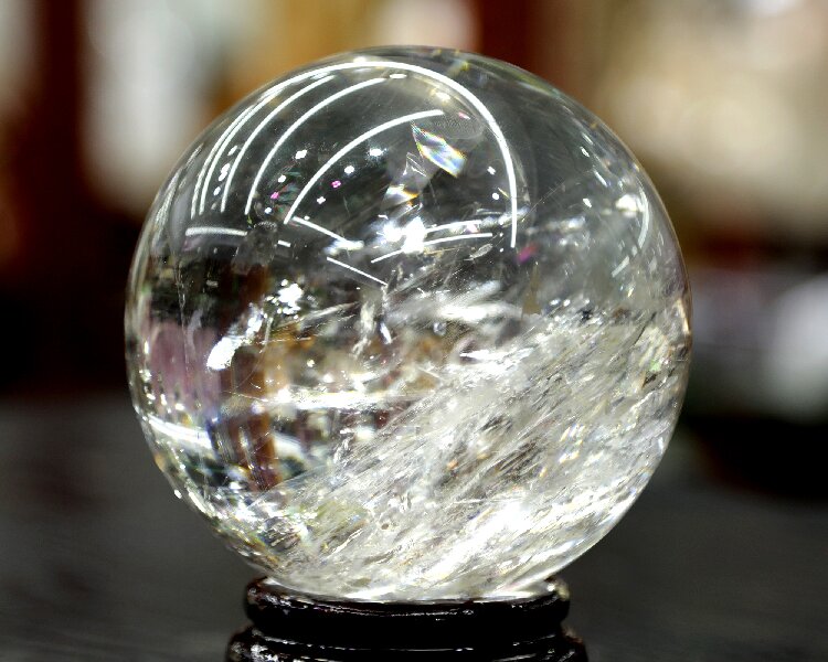 Natural Clear Quartz Crystal Sphere - Handcrafted Energy Cleansing Crystal Ball