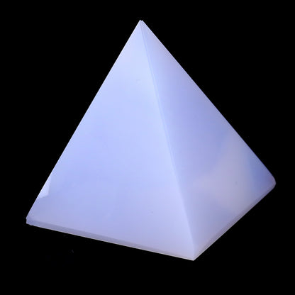 48mm Blue Chalcedony Hand Carved Crystal Pyramid