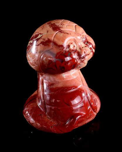 2.4" Red Jasper Hand Carved Crystal Baby Snake Sculpture