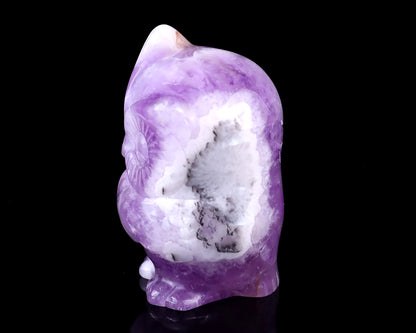 2.0"Dream Amethyst Hand Carved Crystal Owl Sculpture