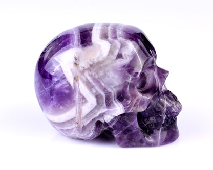 3.0" Dream Amethyst Hand Carved Crystal Realistic Skull Sculpture