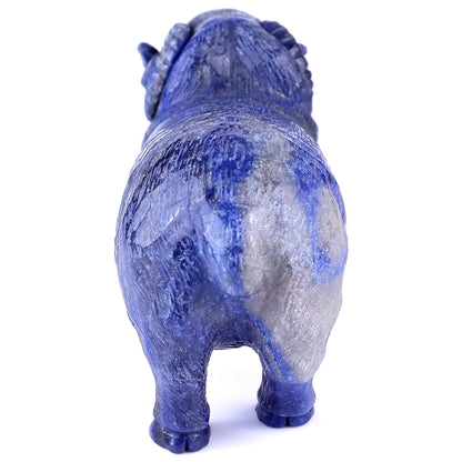 6.7" Blue Aventurine Hand Carved Crystal Sheep Sculpture
