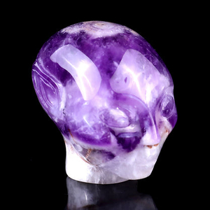 Nice 1.5" Dream Amethyst Hand Carved Crystal Elf Alien Sculpture