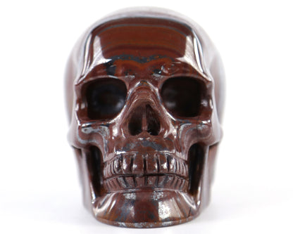 3.0" Tiger Iron Eye Hand Carved Crystal Realistic Skull Sculpture