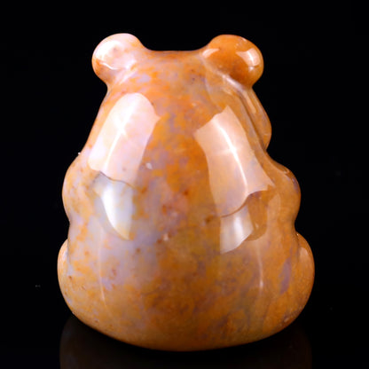 1.9" Chalcedony Hand Carved Crystal Panda Sculpture